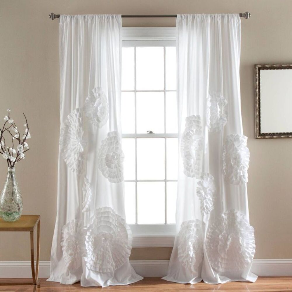 Open Box - Lush Decor - 84"x54" Serena Sheer Window Curtain White - Lush D White